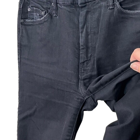 Mother The Looker Ankle Fray Jeans Guilty As Sin Black Women’s 27 Distressed - Picture 6 of 14